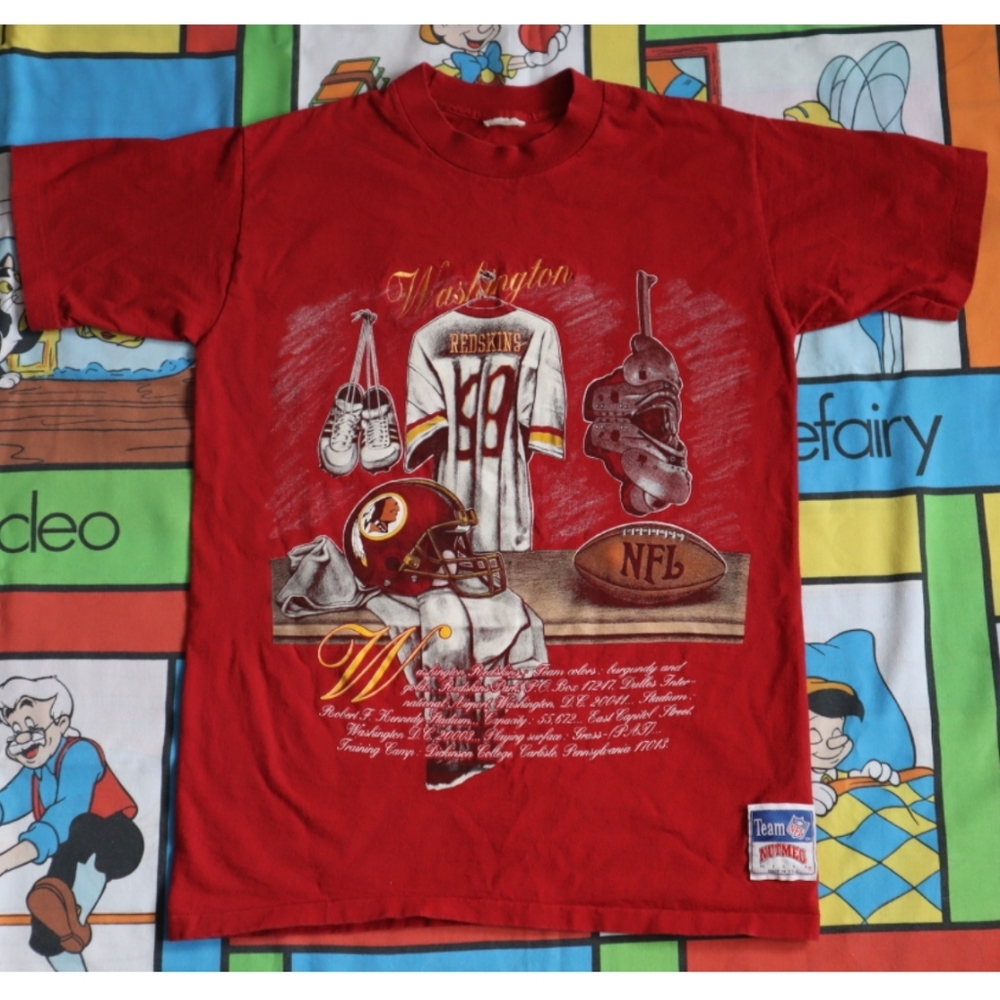 Vintage 90s Washington Redskins NFL Single Stitch Nutmeg Mills Tee Size Small